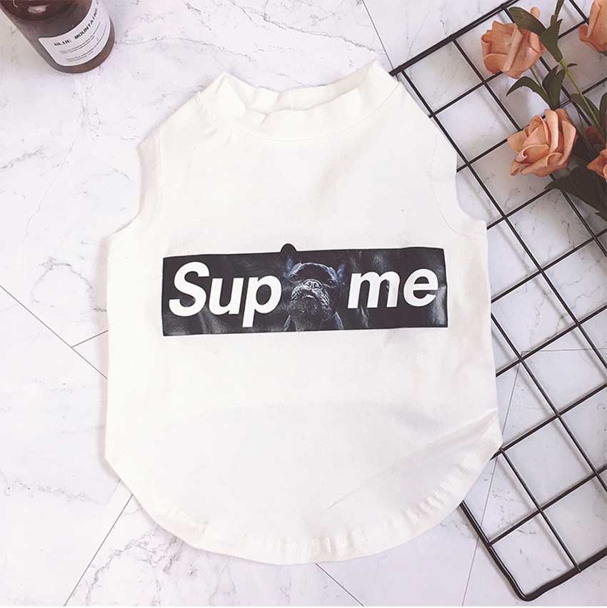 Storezaka Comシュプリーム ボックスログ 犬服 Supreme Tシャツ 半袖 白 小型犬 猫服 可愛い Storezaka Comシュプリーム ボックスログ 犬服 Supreme Tシャツ 半袖 白 小型犬 猫服 可愛い