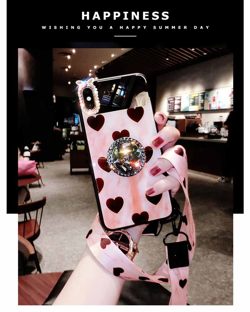 iphone8plus携帯ケース ネックストラップ付き