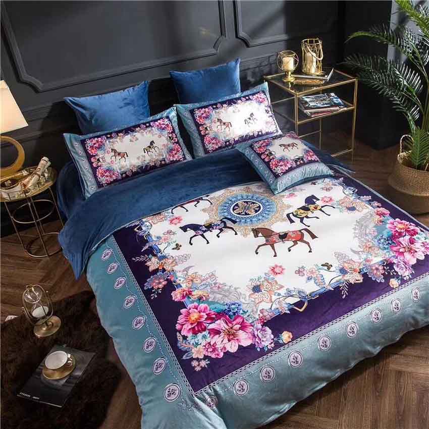 布団カバー5点セット エルメス風