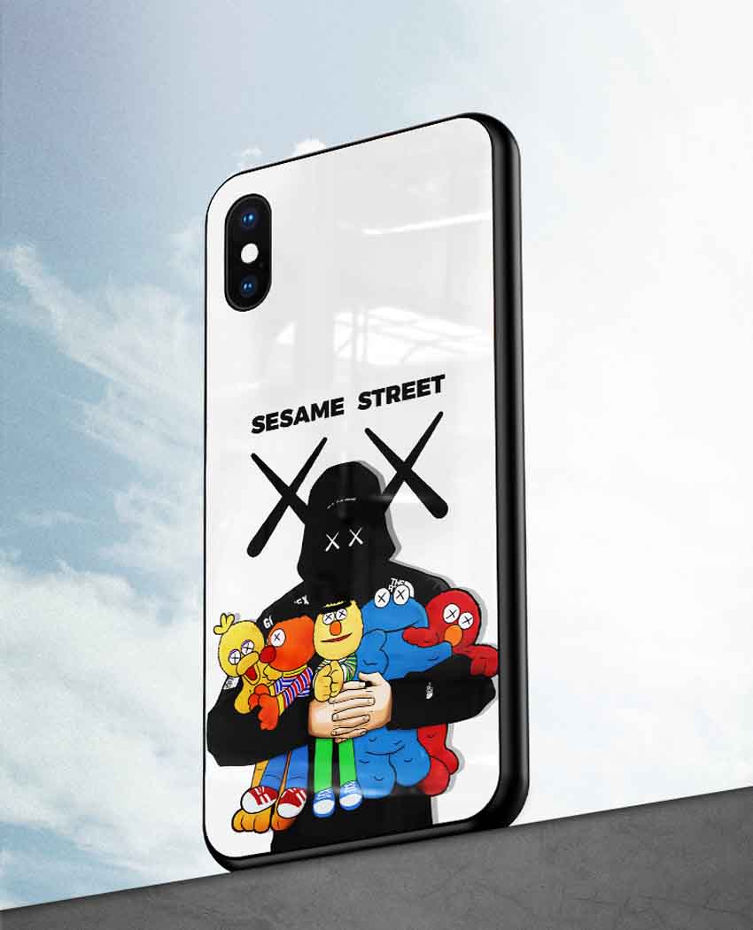 背面ガラス iPhoneXs Maxケース KAWS