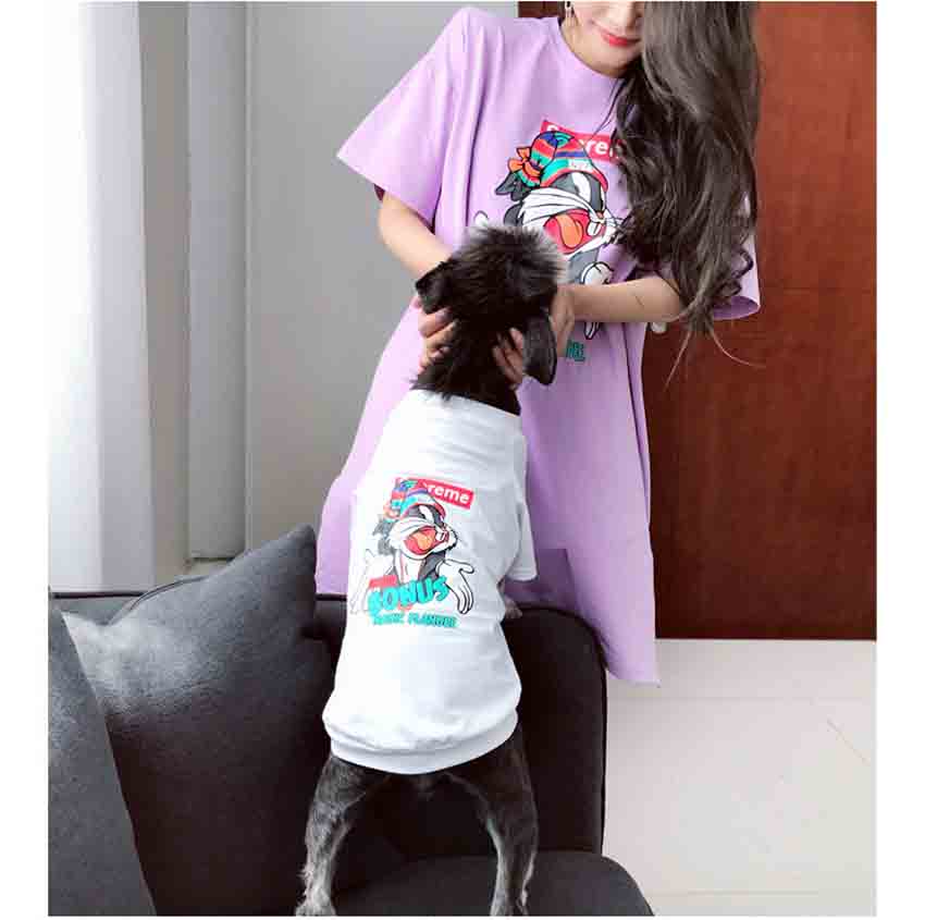 Supreme 犬とペアルック キャラクター 犬と親子服 ペット洋服 シュプリーム お飼い主とお揃い 夏 Supreme 犬とペアルック キャラクター 犬と親子服 ペット洋服 シュプリーム お飼い主とお揃い 夏