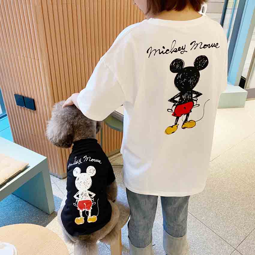 ディズニー ミッキー お飼い主と一緒 Tシャツ 夏モデル ペットウェア ペットと親子服 ミッキー かわいい