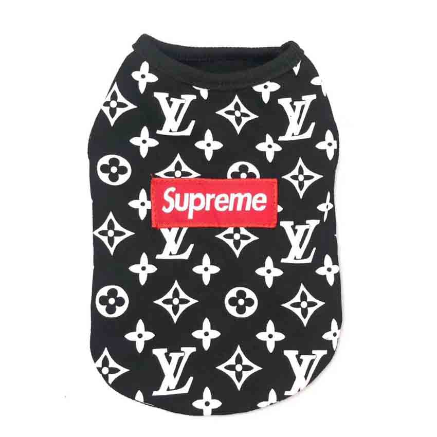 Supreme Lv ペット服 おしゃれ 犬の服 シャツ シュプリームｘルイヴィトン チョッキ ブランド洋服