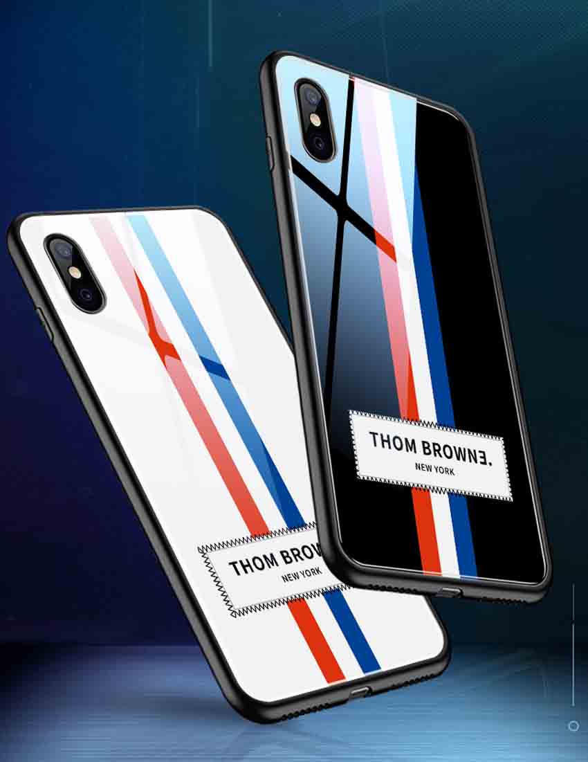 トムブラウン iPHONE 12/11PRO携帯ケース 背面ガラス THOM BROWNE アイ 