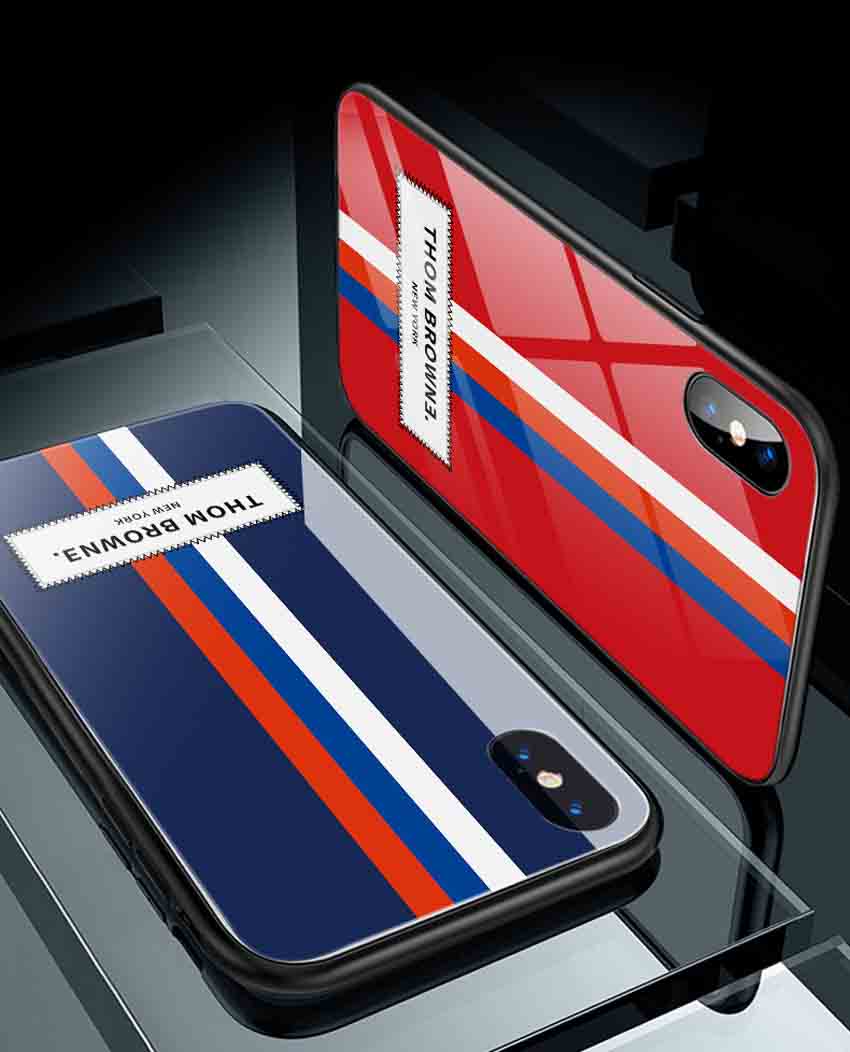 トムブラウン iPHONE 12/11PRO携帯ケース 背面ガラス THOM BROWNE アイ 