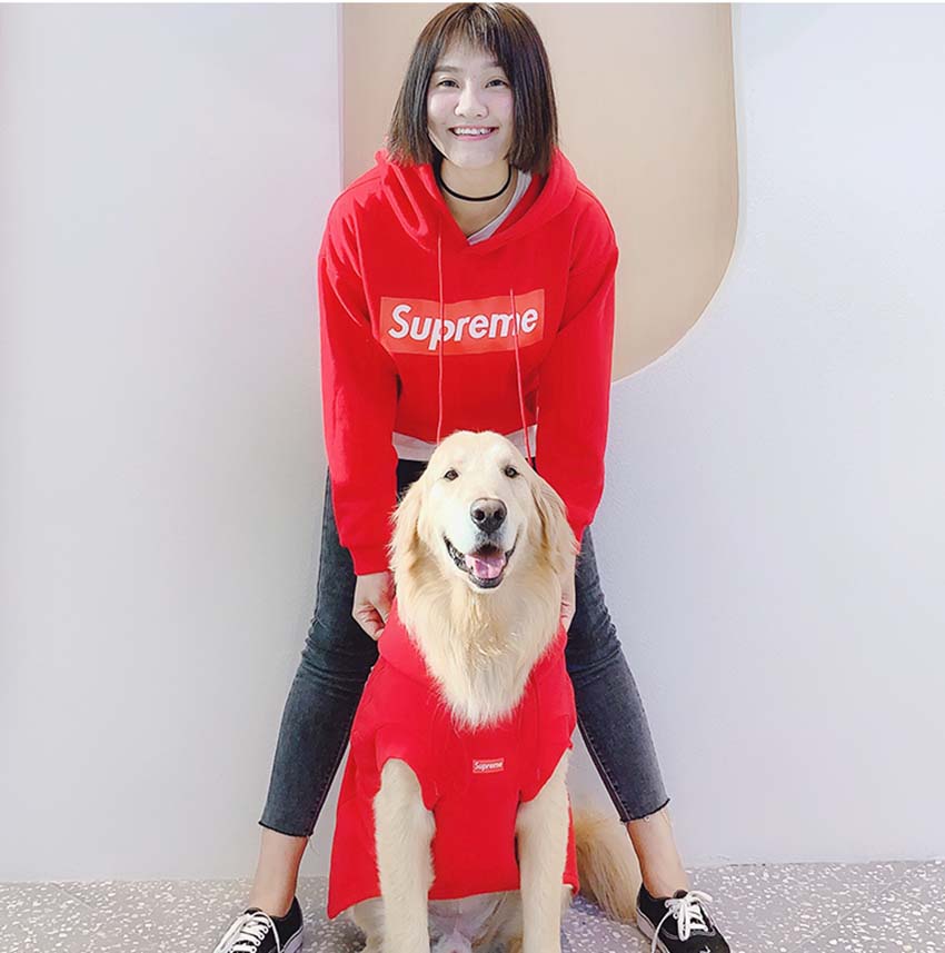 Supreme お飼い主とのペアルック 大型犬 シュプリーム 犬服 大人服 男女