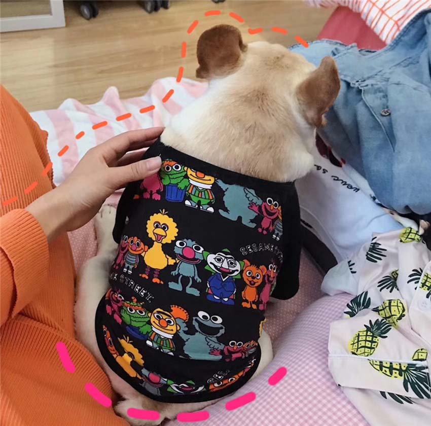 セサミストリート 犬服 かわいい ペットの服 Sesame Street ドッグウェア Tシャツ パロディー洋服 ストリート系