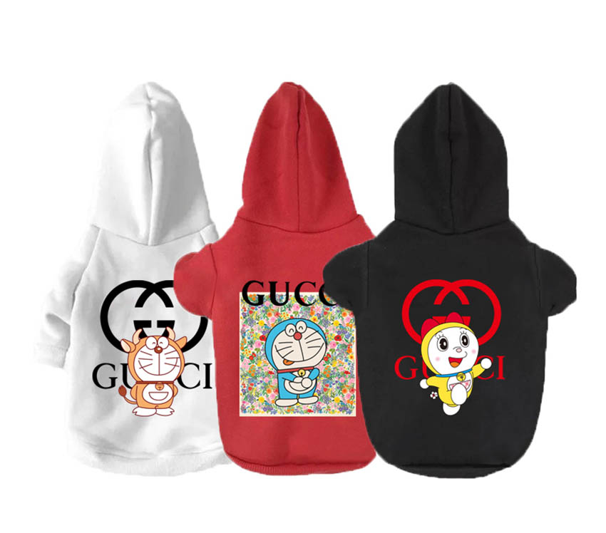 グッチxドラえもん コラボ ペットの服 犬 服 オシャレ Gucci 犬帽子付きパーカー 高品質 ペットウェア グッチxドラえもん コラボ ペットの服 犬 服 オシャレ Gucci 犬帽子付きパーカー 高品質 ペットウェア