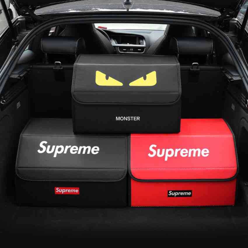 Supreme 車用の収納ボックス おしゃれ シュプリーム トランク Puレザー フェンディ 車用小物いれ