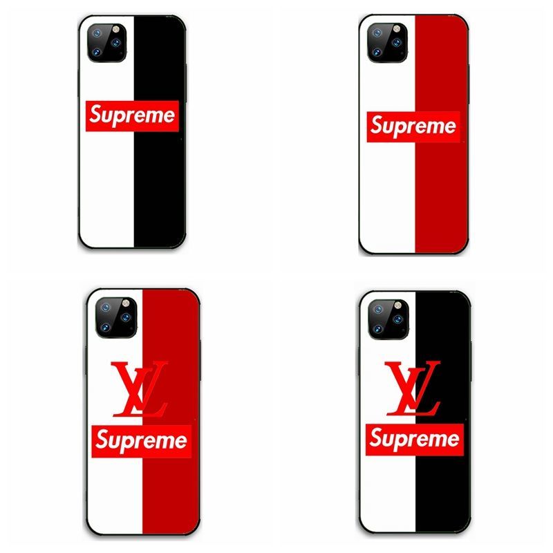 supreme iphone12/12proケース ガラス背面