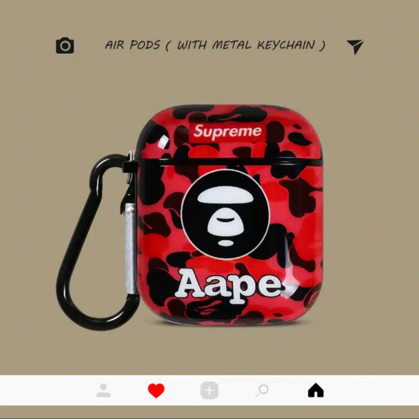 airpods1/2ケース 迷彩柄 aape