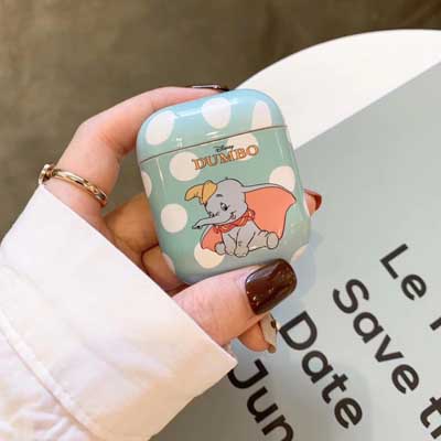 ダンボ Dumbo ワイヤレスイヤホンケース 可愛い 象 ヘッドホンケース エアポーズ保護カバー 充電可