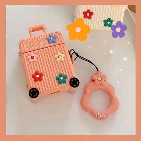 Ins風 可愛い Airpodsケース 花柄 ワイヤレスイヤホンケース 充電可能 シリコンケース リング付き Ins風 可愛い Airpodsケース 花柄 ワイヤレスイヤホンケース 充電可能 シリコンケース リング付き