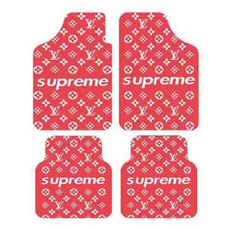 Supreme Lv 車フロアマット セット おしゃれ シュプリーム カーマット 車のフロアマット ヴィトン カーアクセサリー