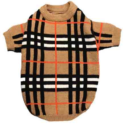 秋冬モデル 犬 服 バーバリー風 犬ニットセーター 暖かい ペット服 おしゃれ Burberry ペットウェア 洋服