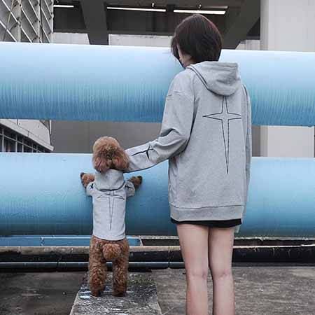 潮流ブランド 犬とペアルック プルパーカー ペットとの親子服 ワンちゃん服 ご主人様 大人男女