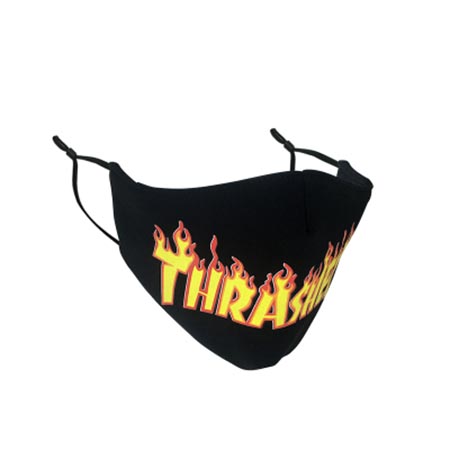 Thrasher ボックスログ マスク カッコイイ スラッシャー デザインマスク ブラック グレー ブランド 綿マスク Thrasher ボックスログ マスク カッコイイ スラッシャー デザインマスク ブラック グレー ブランド 綿マスク
