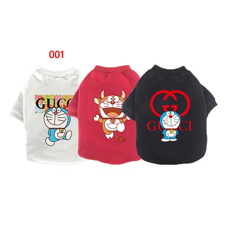 ドラえもん グッチ 犬 服 ペット用ｔシャツ おしゃれ Gucci ペットウェア プルオーバーパーカー プリント柄