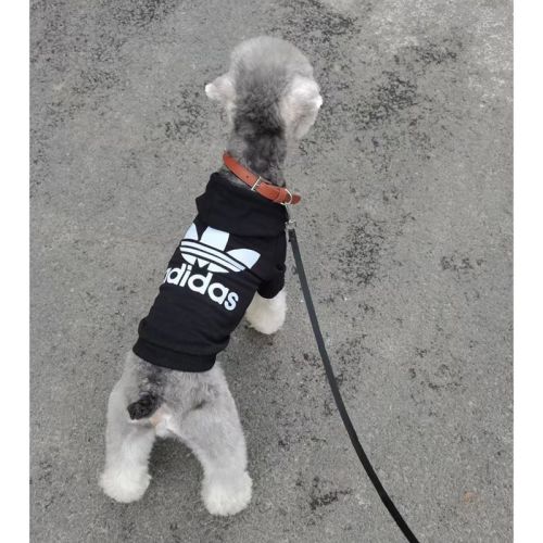 Adidas ペットの服 秋冬服 アディダス 犬服 帽子付きパーカー 防寒対策 ワンちゃんの服