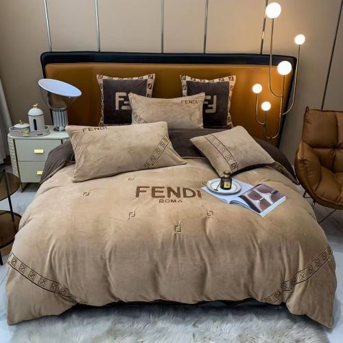 フェンディ 掛け布団カバーセット 高級 FENDI 布団カバーセット4点 シングル/セミダブル